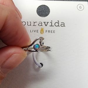 Pura Vida Ring silver with blue opal nwt